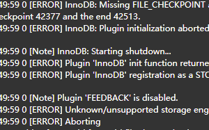 MySQL 无法启动，提示“ [ERROR] Unknown/unsupported storage engine: InnoDB”缩略图