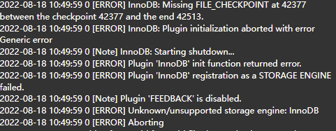 MySQL 无法启动，提示“ [ERROR] Unknown/unsupported storage engine: InnoDB”插图