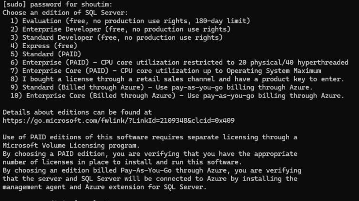 Ubuntu版SQL Server安装